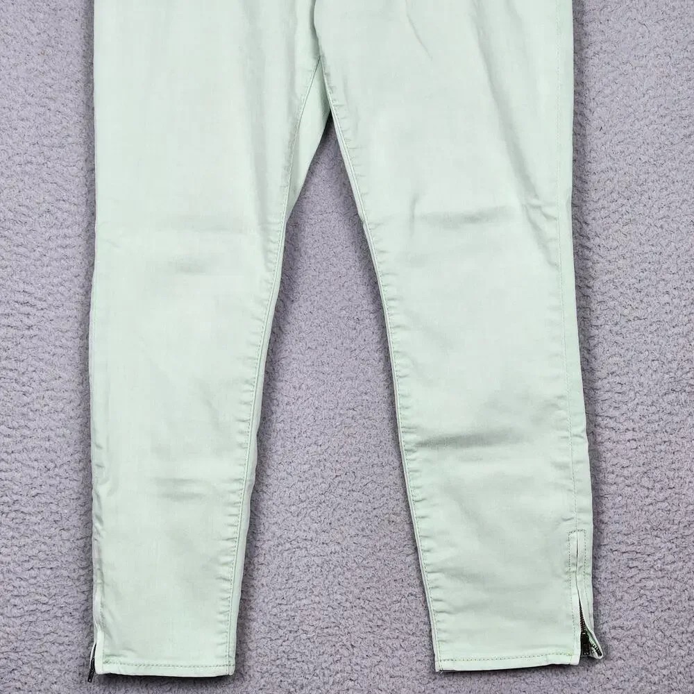FREE PEOPLE Jeans Womens Size 29 Green Mint Ankle Zip Skinny Denim Pockets